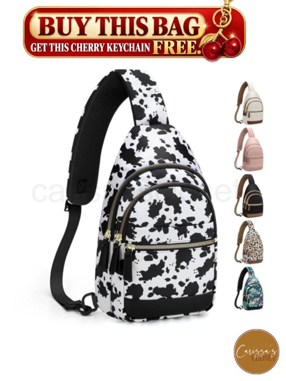 ✨ Waterproof Nylon Crossbody Sling Bag Fanny Pack 5-Pocket Women